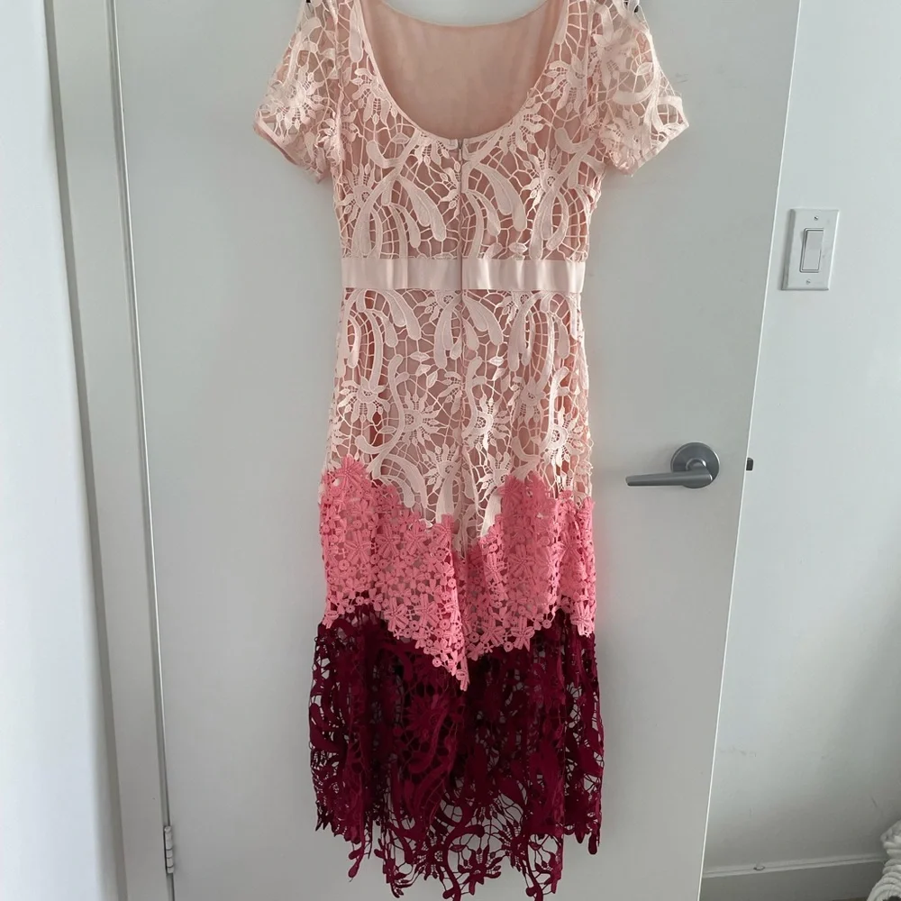 Maje White, Pink, and Red Lace Dress - Picture 8 of 8